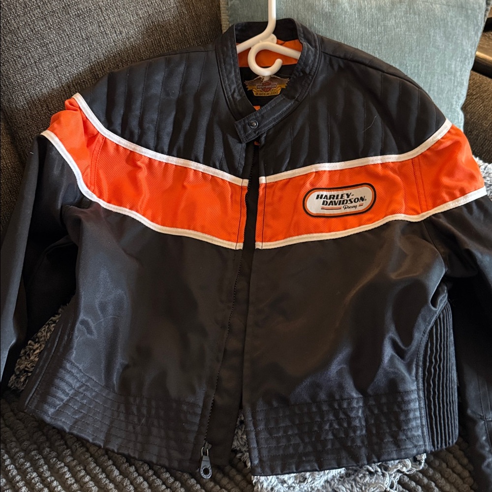 Harley-Davidson Black and Orange Riding Jacket
Women’s vintage race jacket
